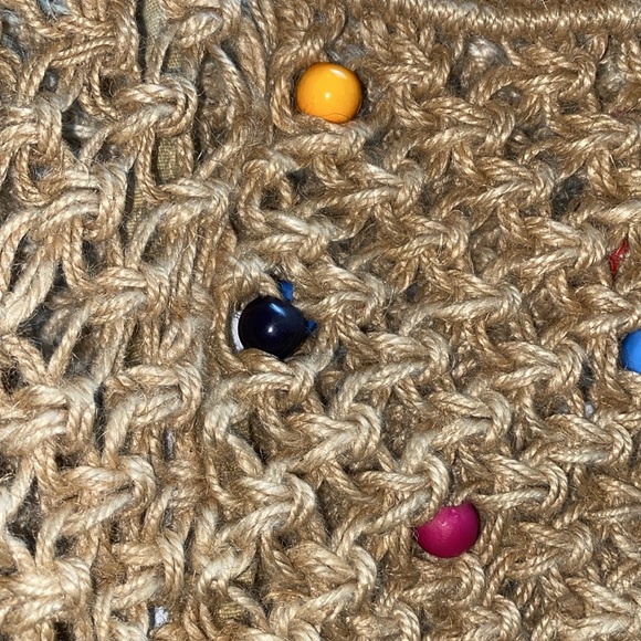 SHIRALEAH Luana tote bag tote in natural with beaded details - Picture 7 of 8